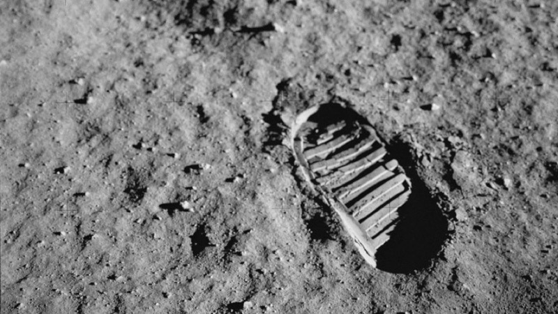 First foot print on the Moon.
