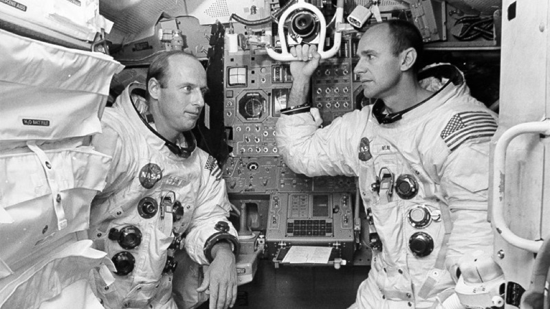 Apollo astronauts making a funny face.