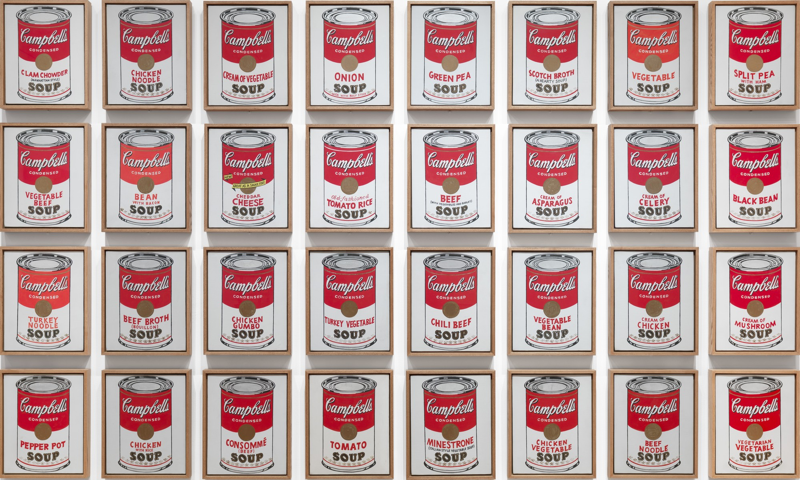 Andy Warhol’s Campbell’s Soup Cans, 1962. https://origins.osu.edu/milestones/november-2012-andy-warhol-s-campbell-s-soup-cans-1962?language_content_entity=en